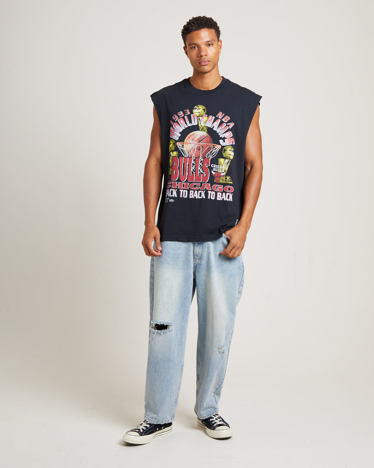 Bulls Muscle Top in Faded Black – General Pants Co.