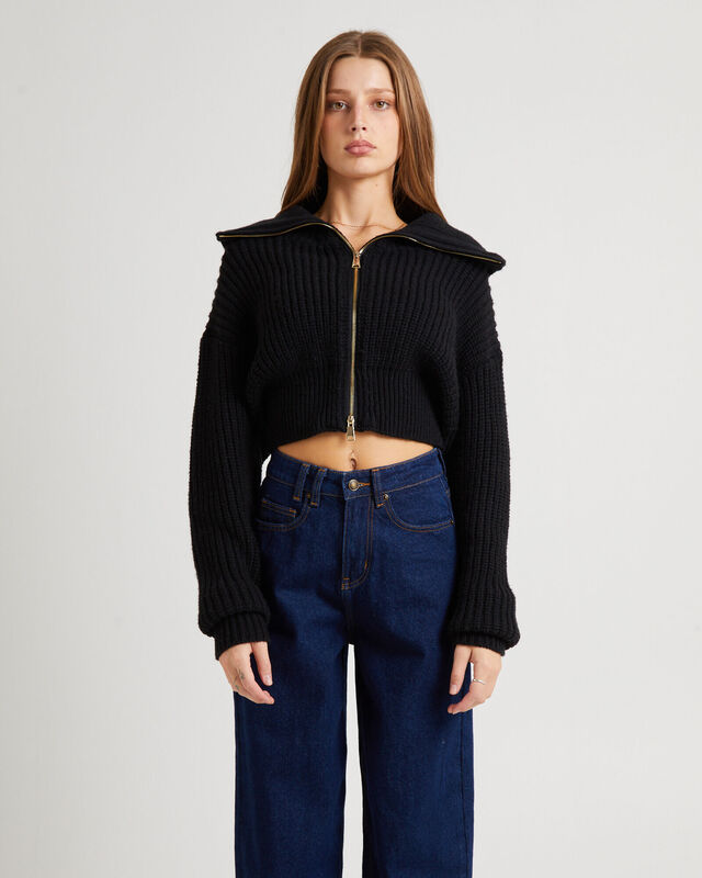 Simmy Double Zip Knit Top, hi-res image number null