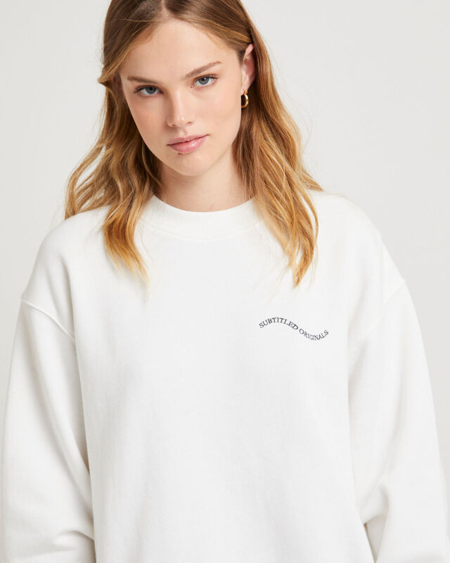 Oversized Wave Origin Fleece Crew Jumper, hi-res image number null