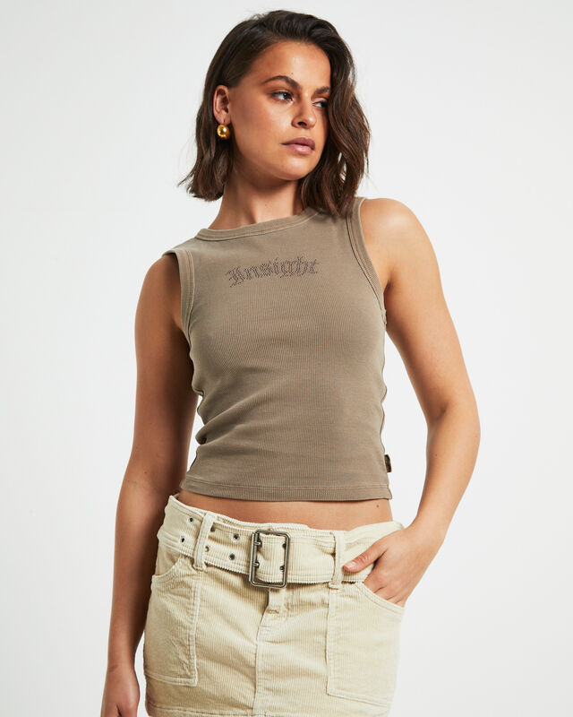 Decadance Diamate Tank Top in Chocolate Brown, hi-res image number null