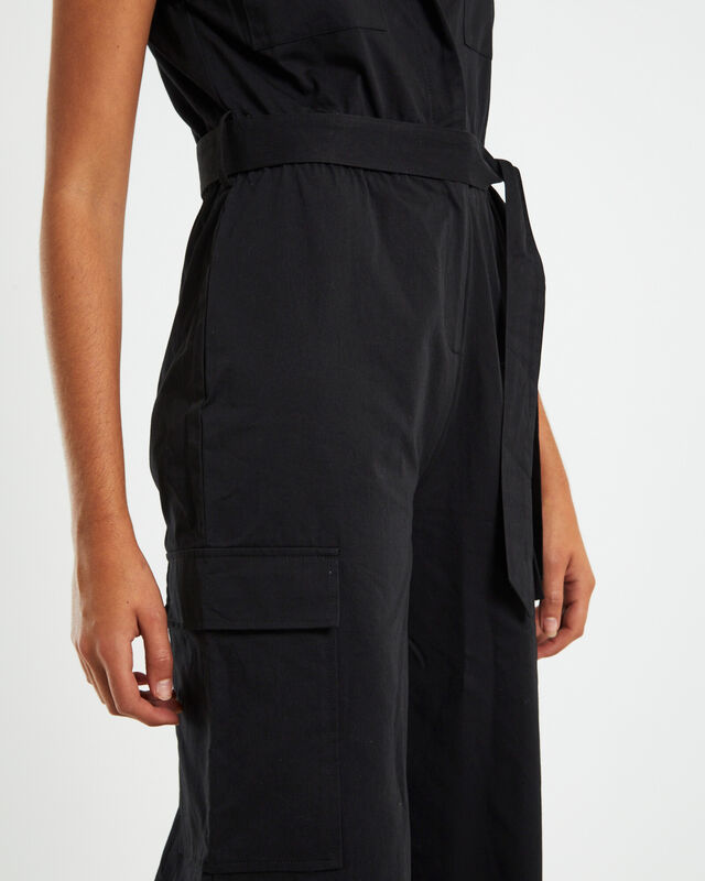 Paloma Sleeveless Cargo Boiler Suit Black, hi-res image number null