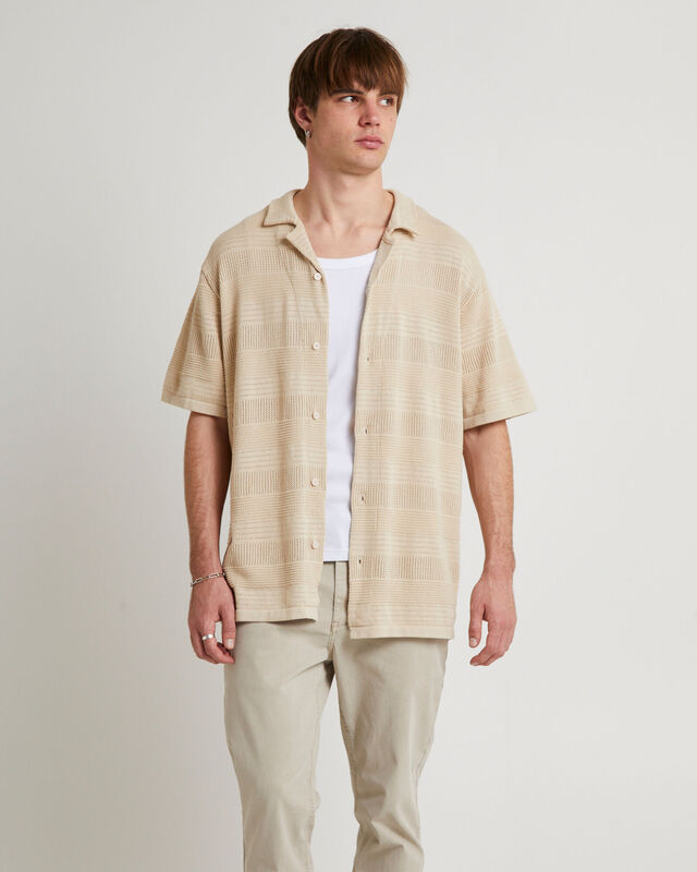 Knitted Short Sleeve Resort Shirt, hi-res image number null