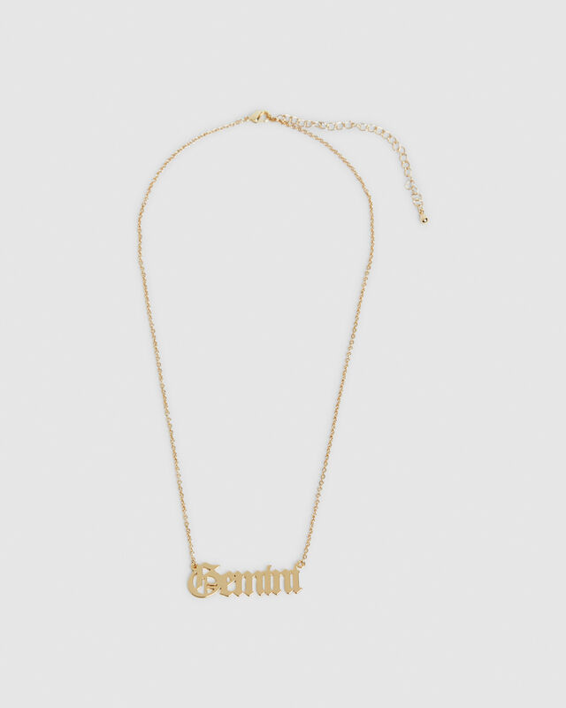 14k Gold Gemini Star Sign Necklace, hi-res image number null