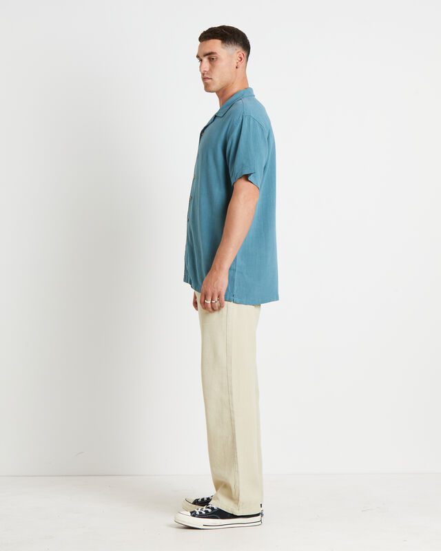 Ernie Short Sleeve Resort Shirt in Aegean Blue, hi-res image number null