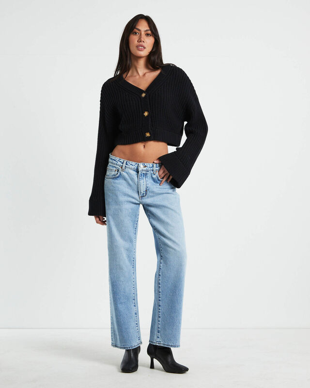 Cooper Cropped Cardigan Black, hi-res image number null