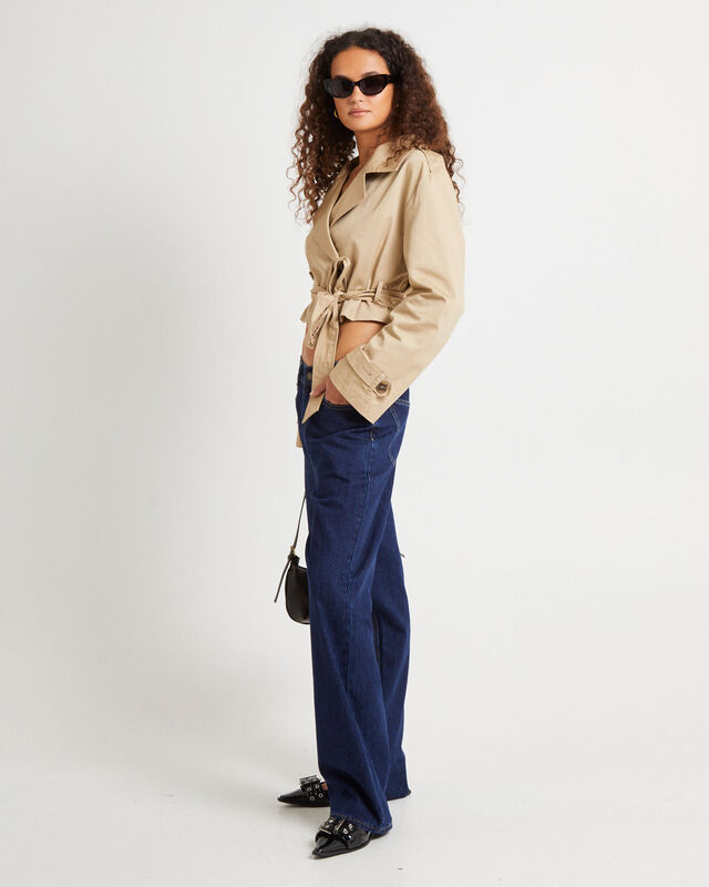 Morgan Boxy Cropped Trench Coat, hi-res image number null