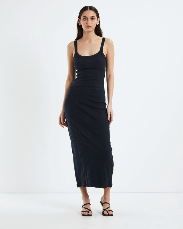 Frenchie Rib Dress Black, hi-res image number null