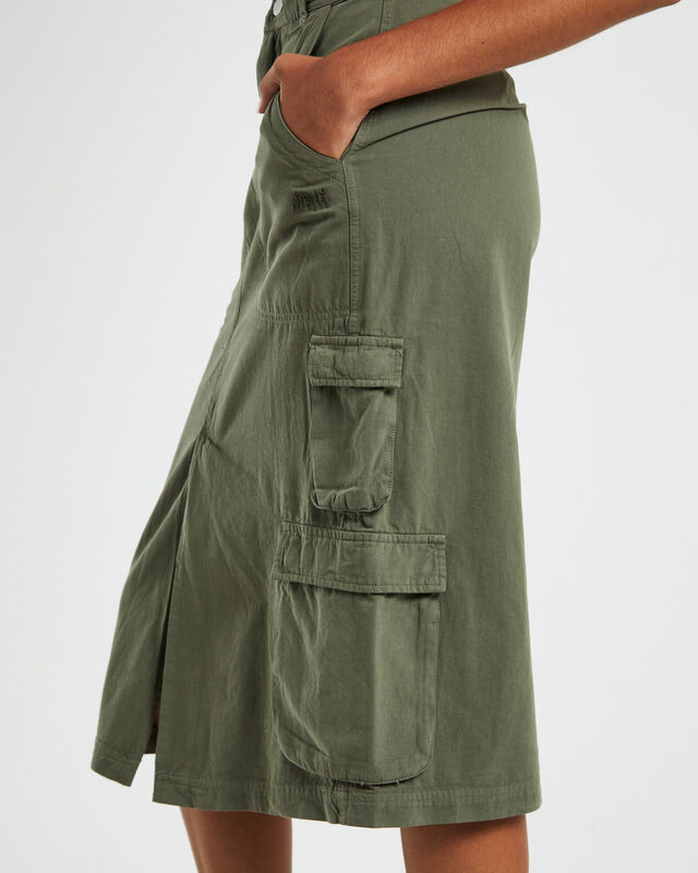 Waterpipe Midi Cargo Skirt Khaki, hi-res image number null