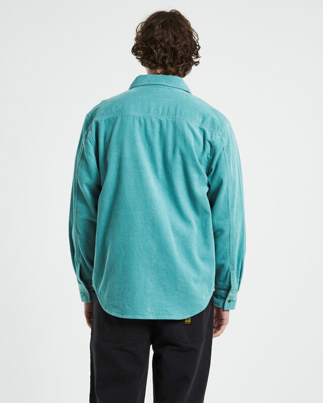 Cassian Long Sleeve Overshirt in Teal, hi-res image number null