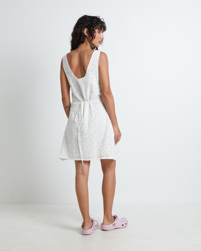 Primavera Tie Back Mini Dress in White Tart, hi-res image number null