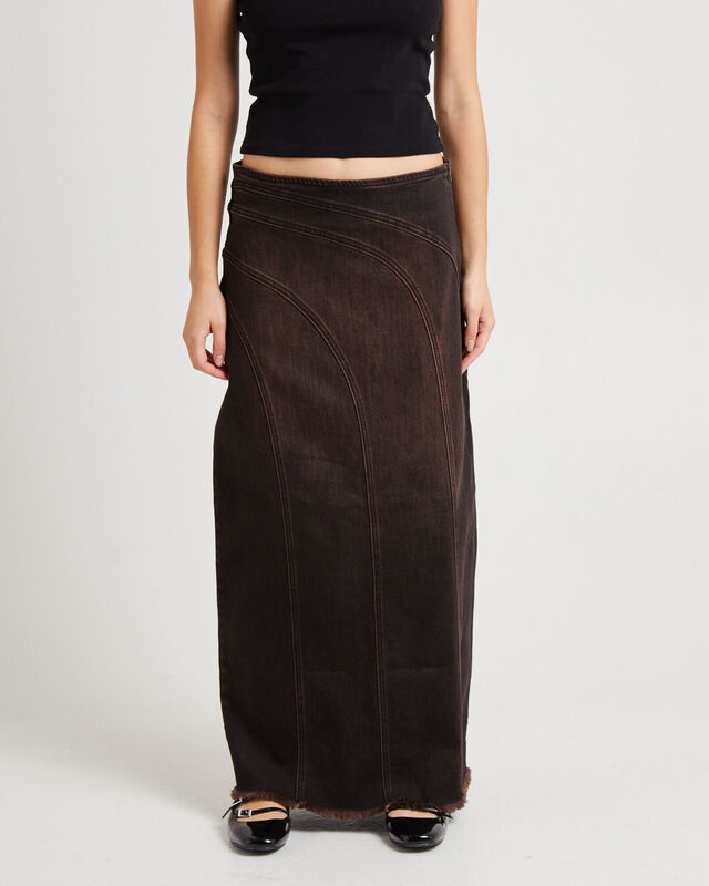 Panelled Denim Maxi Skirt, hi-res image number null