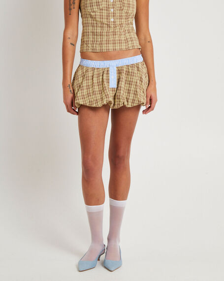 Lulu Puffball Boxer Micro Skirt