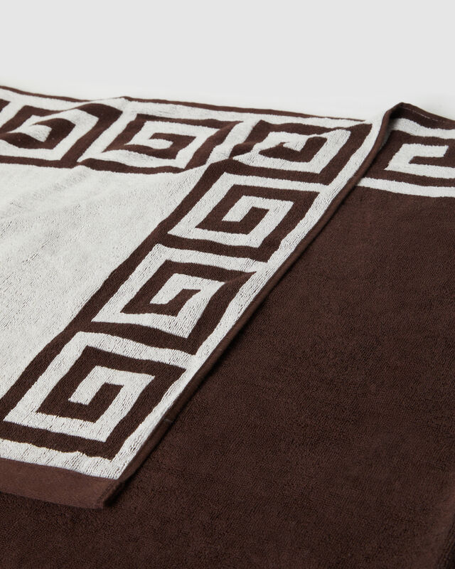 Dune Jacquard Border Towel in Chocolate Brown, hi-res image number null