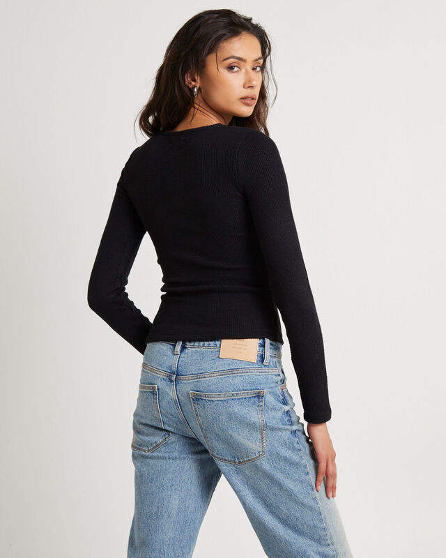 Vivi Long Sleeve Top Black, hi-res image number null