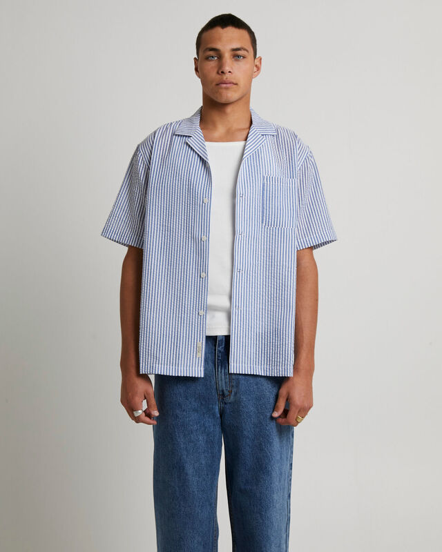 Seersucker Short Sleeve Resort Shirt, hi-res image number null