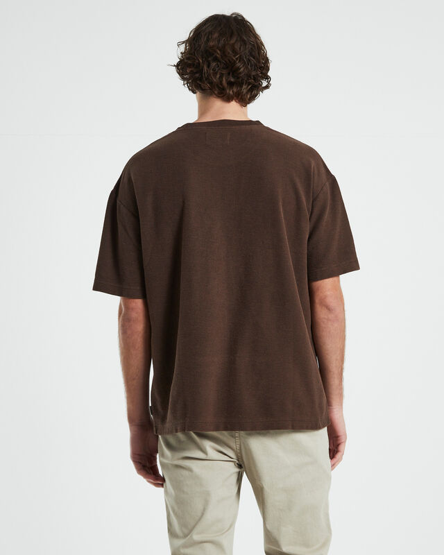 Ramona Linen Short Sleeve T-Shirt in Cocoa Brown, hi-res image number null