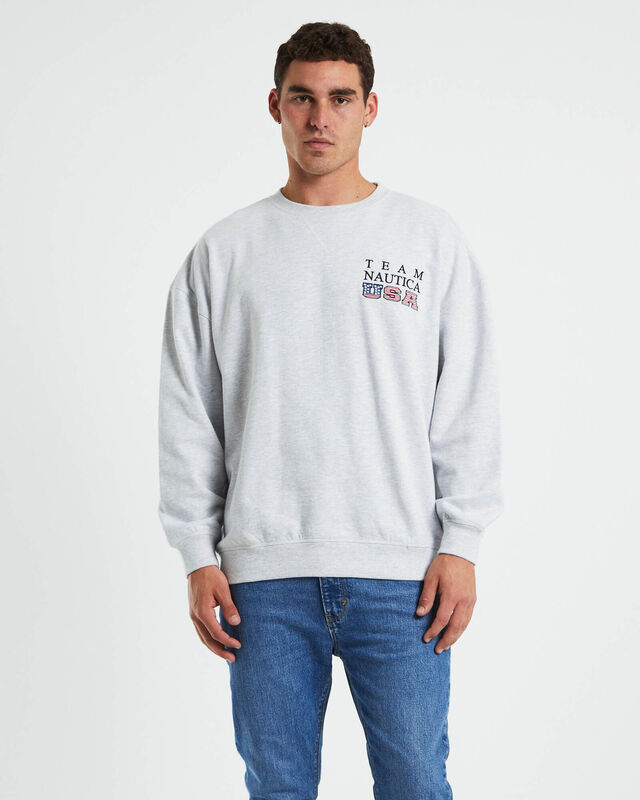 Norrie Long Sleeve Sweatshirt in Ice Marle Grey, hi-res image number null