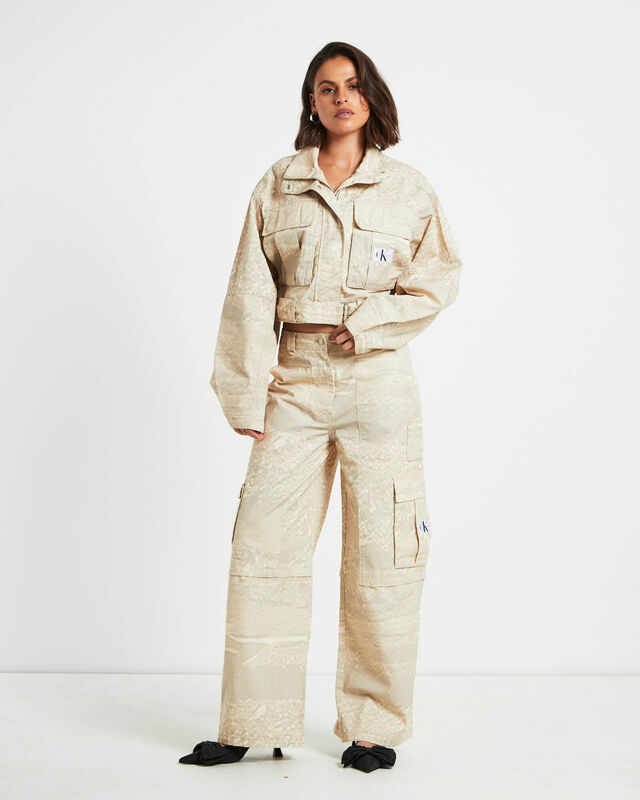 Loose Cargo Pants in Natural Beige, hi-res image number null