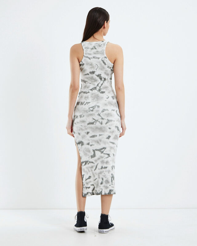 Tie-Dye Rib Dress Silver/Sage Green, hi-res image number null