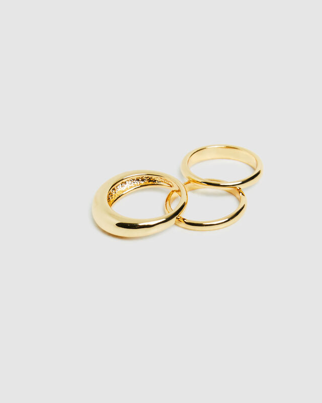 14K Gold Plated Stacking Rings Set, hi-res image number null