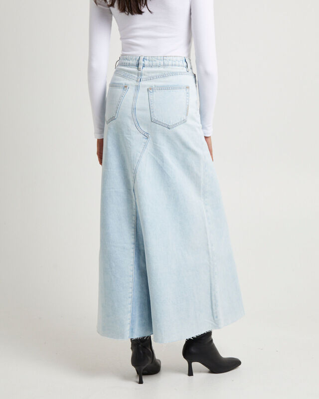 Rework Maxi Skirt - Light Bleach/French Blue Contrast, hi-res image number null