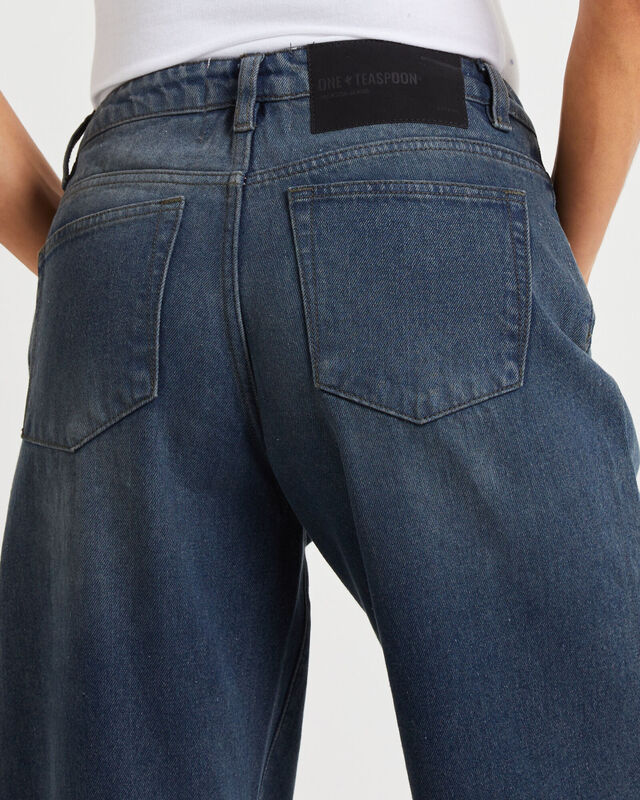 Jacksons Mid Waist Wide Leg Denim Jeans Fox Black, hi-res image number null
