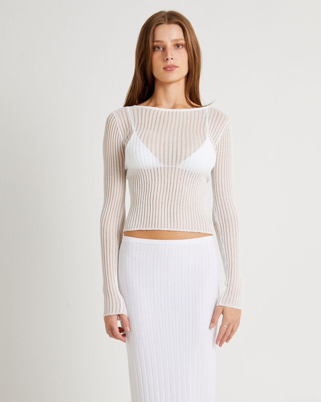 Eden Sheer Stripe Knit Top, hi-res image number null