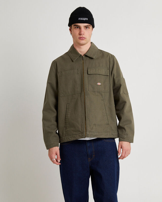 Eisenhower Utility Canvas Jacket Dark Khaki, hi-res image number null