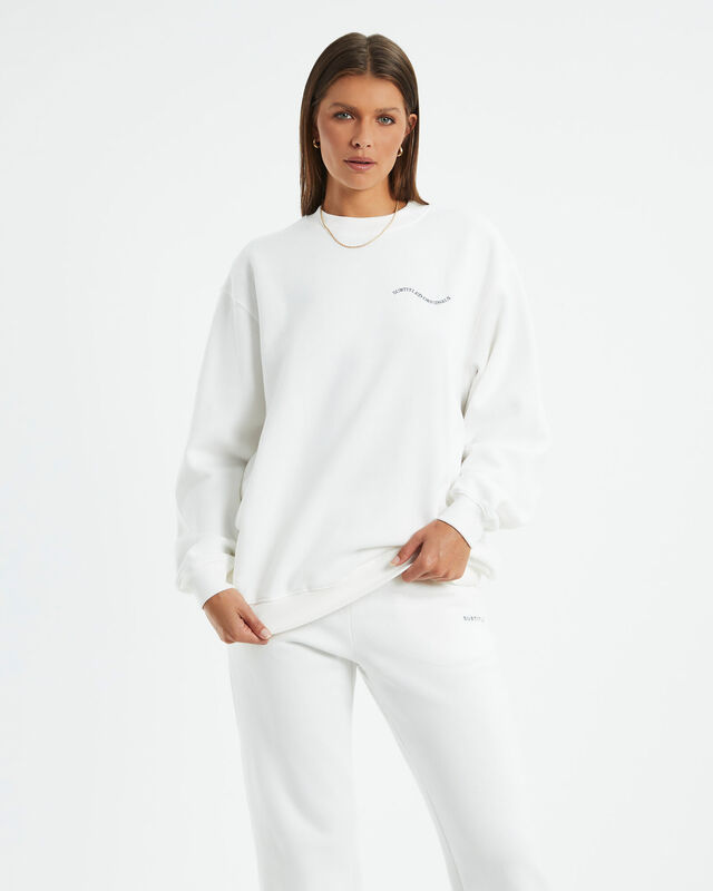 Oversized Wave Origin Fleece Crew Jumper, hi-res image number null