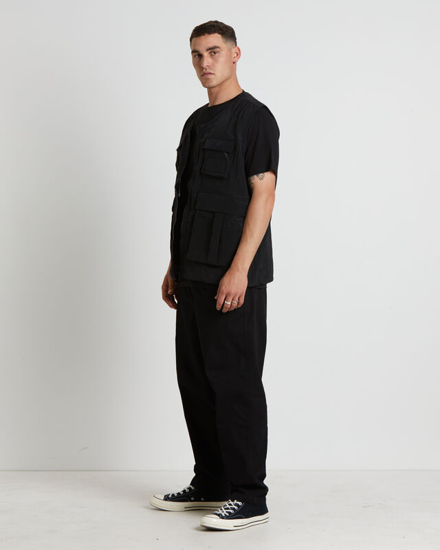 Mesh Ripstop Utility Vest in Black, hi-res image number null