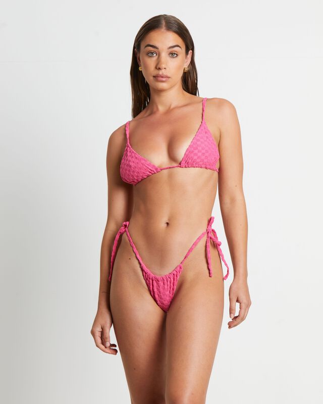 Check Mate Triangle Bikini Top in Raspberry Pink, hi-res image number null