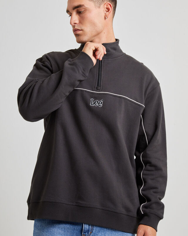 Pipeline Half Zip Fleece Jumper Black Contrast, hi-res image number null