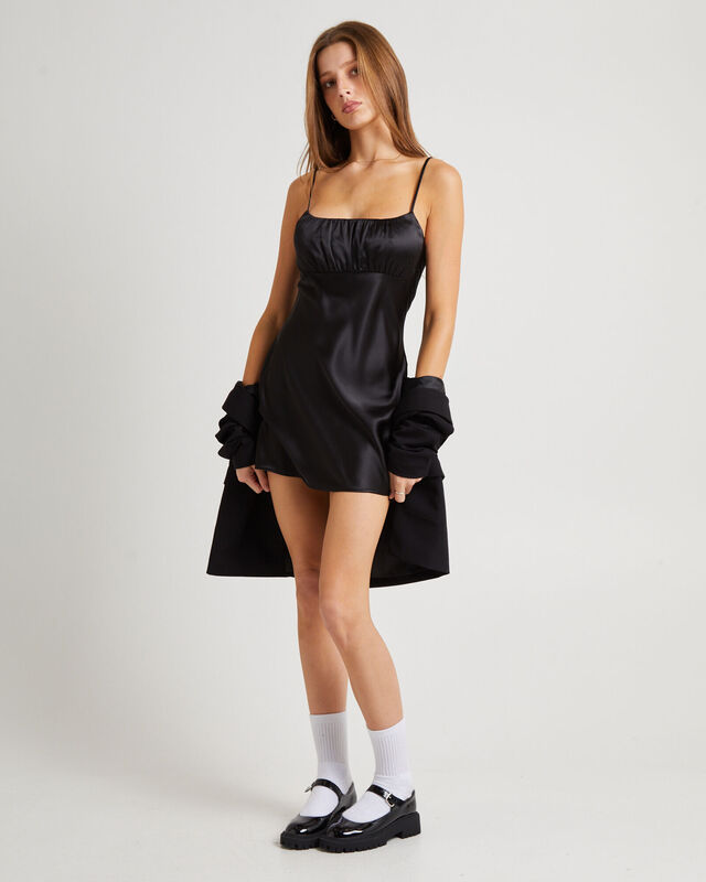 Ivy Ruched Silky Slip Mini Dress, hi-res image number null