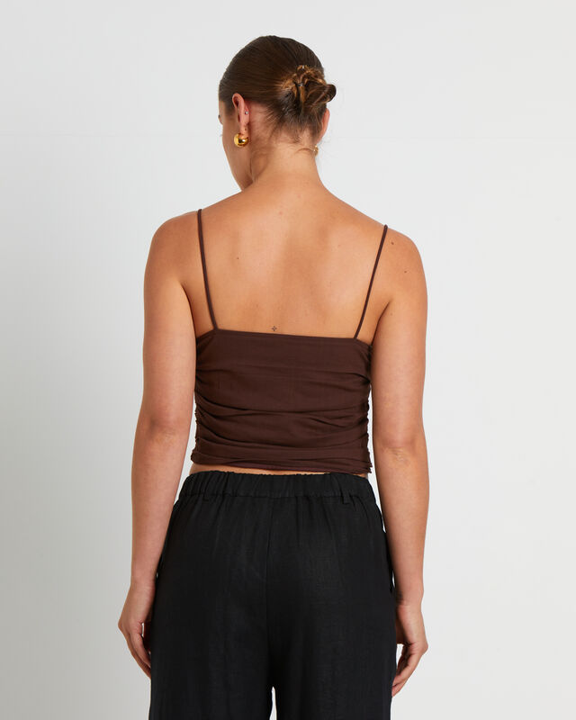 Norah Gather Cami in Coffee Brown, hi-res image number null