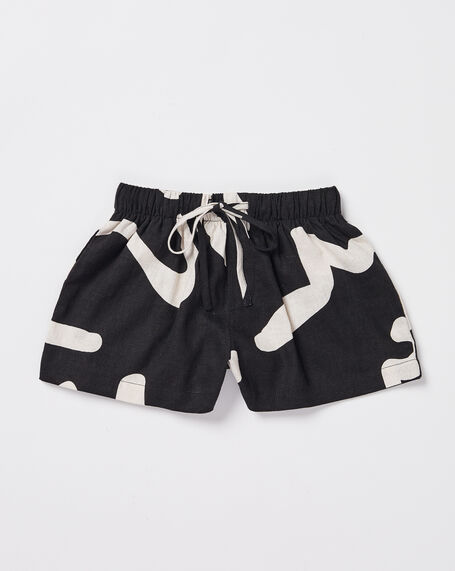 Teen Girls Charlie Swirl Shorts in Black