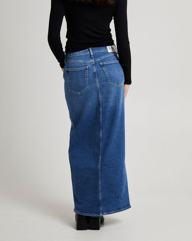 Front Split Hem Maxi Denim Skirt, hi-res image number null