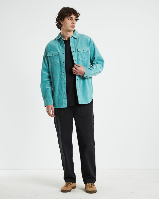 Cassian Long Sleeve Overshirt in Teal, hi-res image number null