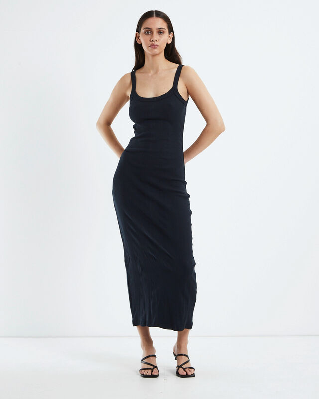 Frenchie Rib Dress Black, hi-res image number null