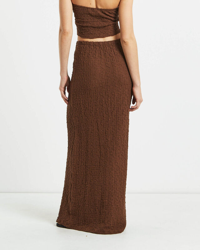 Skyla Textured Maxi Skirt in Hazelnut, hi-res image number null