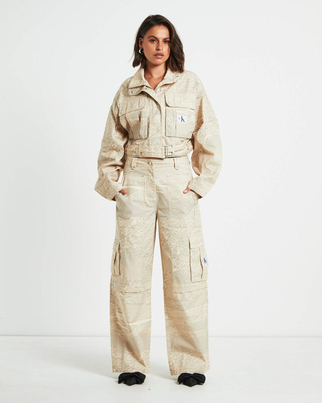 Loose Cargo Pants in Natural Beige, hi-res image number null