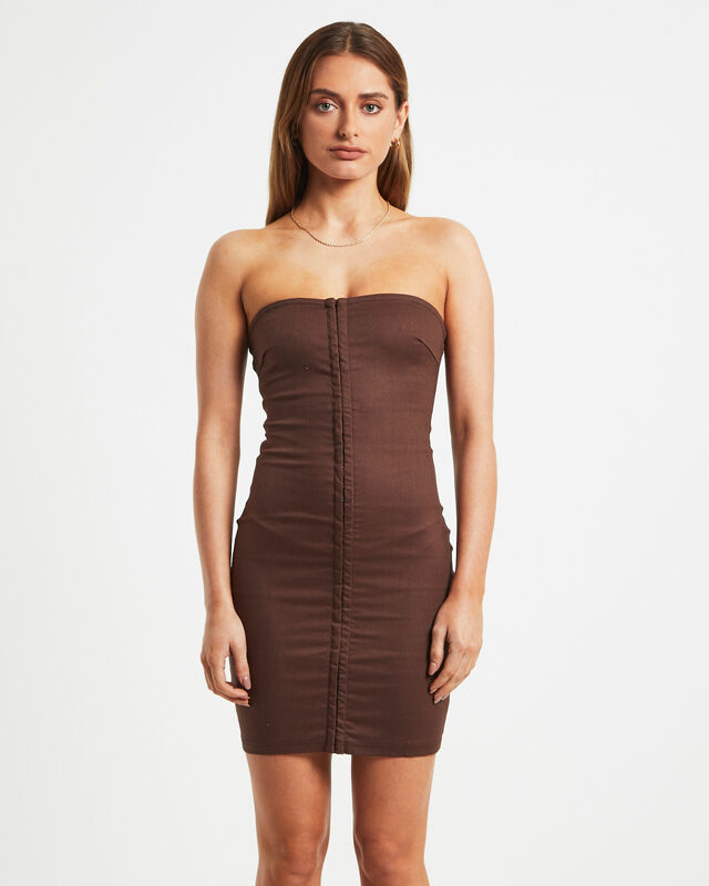 Ada Mini Dress Mocha, hi-res image number null