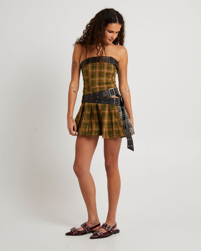 Kilt Mini Dress With Belts, hi-res image number null