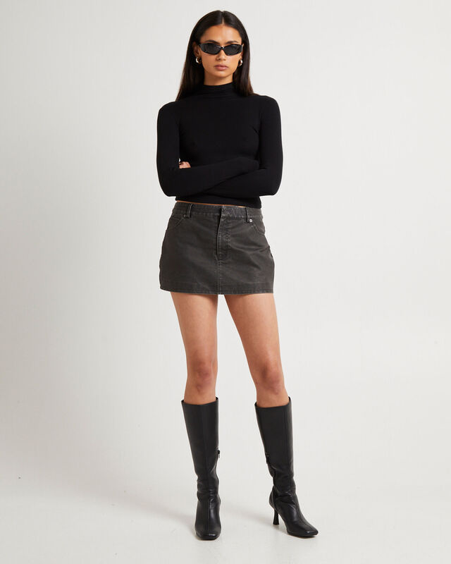 Esme Leather Look Mini Skirt, hi-res image number null