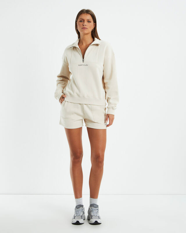 Subtitled State Fleece Shorts Oat, hi-res image number null