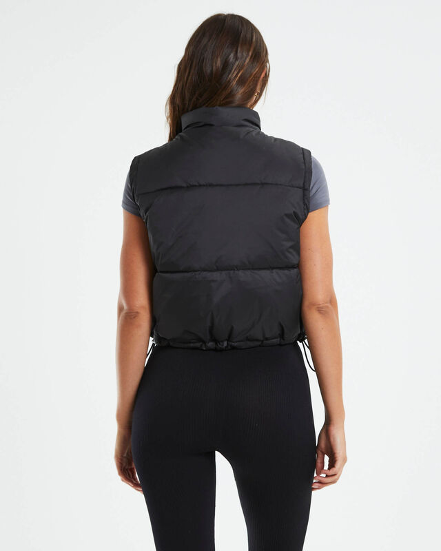 Casey Cropped Puffer Vest Black, hi-res image number null