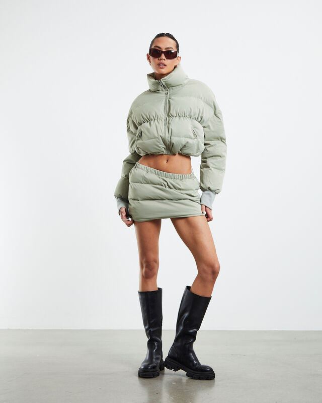 Stormi Puffer Skirt Sage Green, hi-res image number null