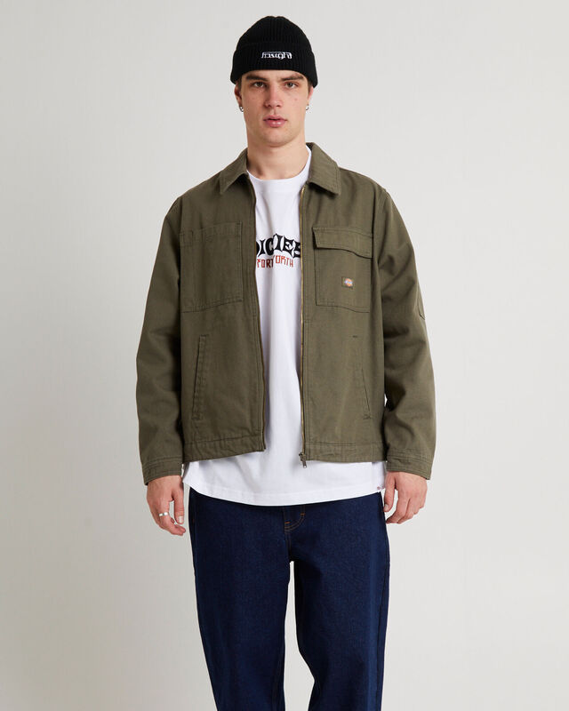 Eisenhower Utility Canvas Jacket Dark Khaki, hi-res image number null