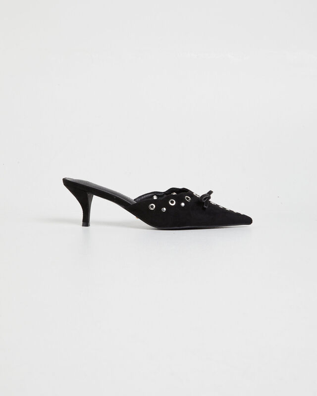 Elio Pointed Mule Black Suede, hi-res image number null