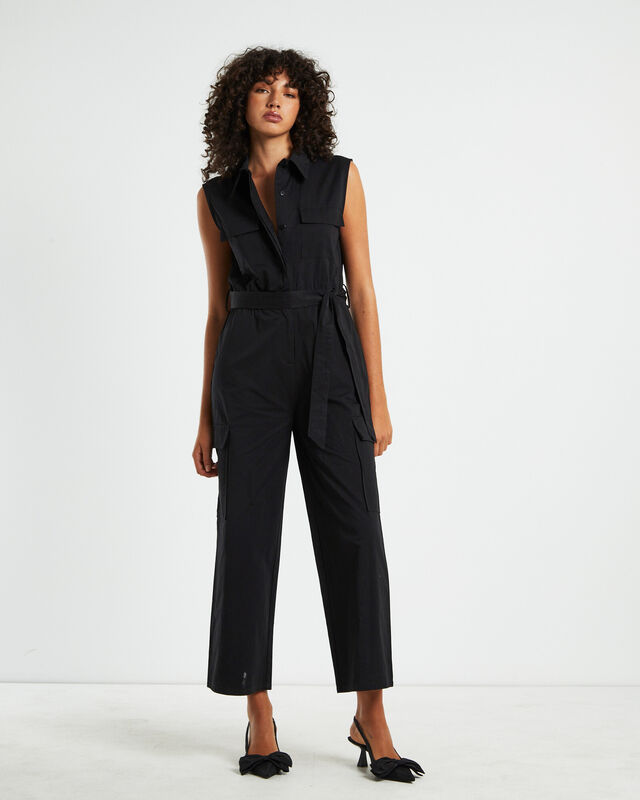 Paloma Sleeveless Cargo Boiler Suit Black, hi-res image number null