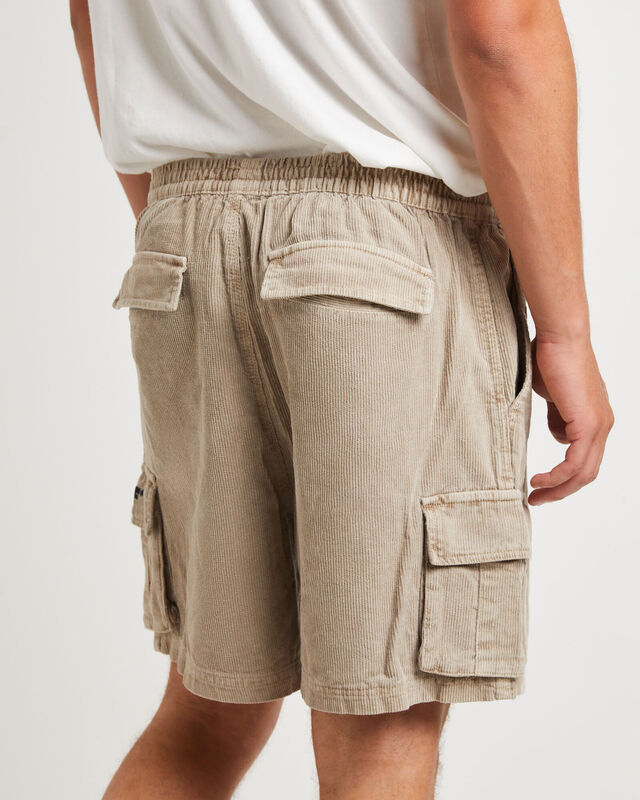 Devod Cord Cargo Shorts in Mushroom Beige, hi-res image number null